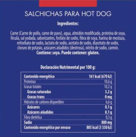 Salchicha FUD para hot dog 500 g
