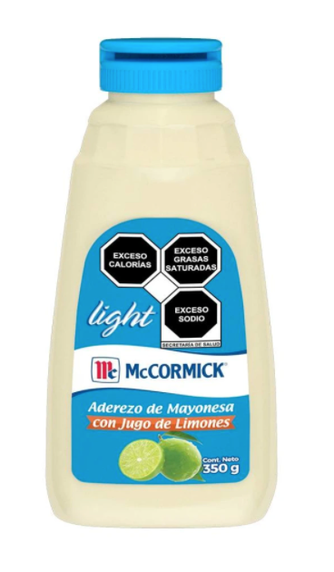 Mayonesa McCormick light con jugo de limón 350 g