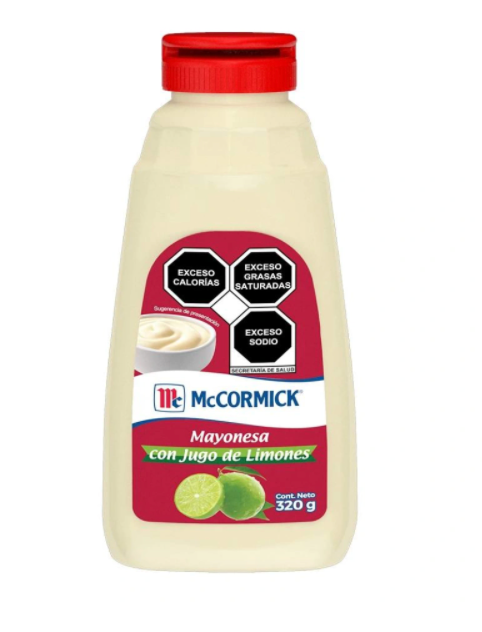 Mayonesa McCormick squeeze con jugo de limón 320 g